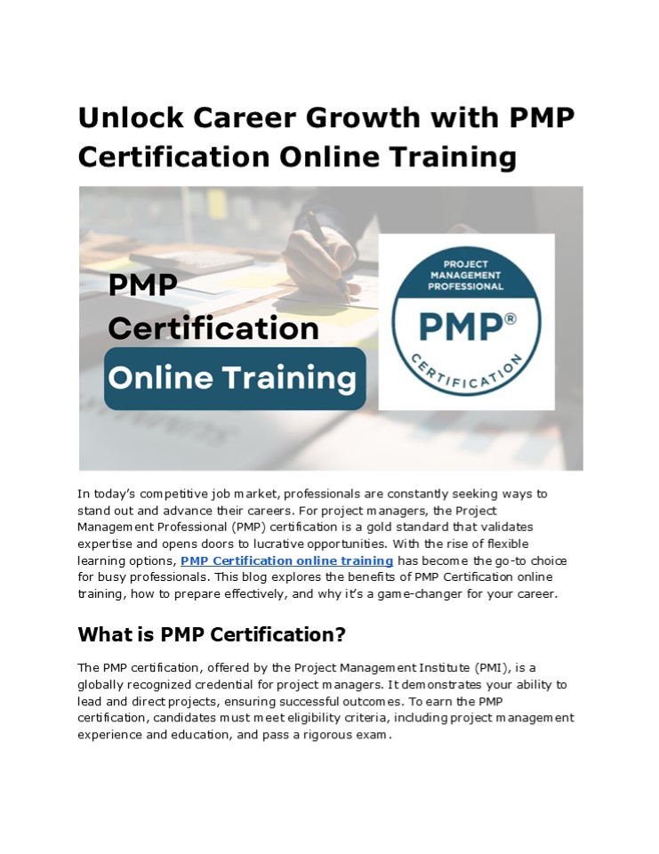 Master PMP Certification with Online Training