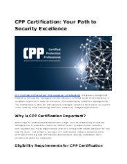Boost Your Career with a CPP Certification