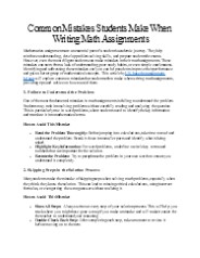 Common Mistakes Students Make When Writing Math Assignments