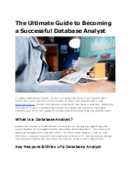 The Role of a Database Analyst in Modern Data Management