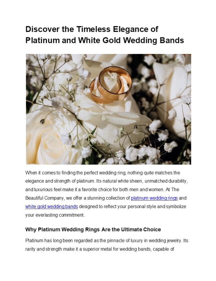 Discover the Beauty of Platinum Wedding Rings