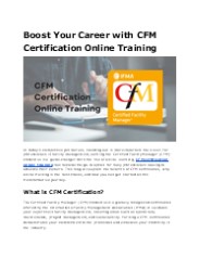 Master Facility Management with CFM Certification Online Training