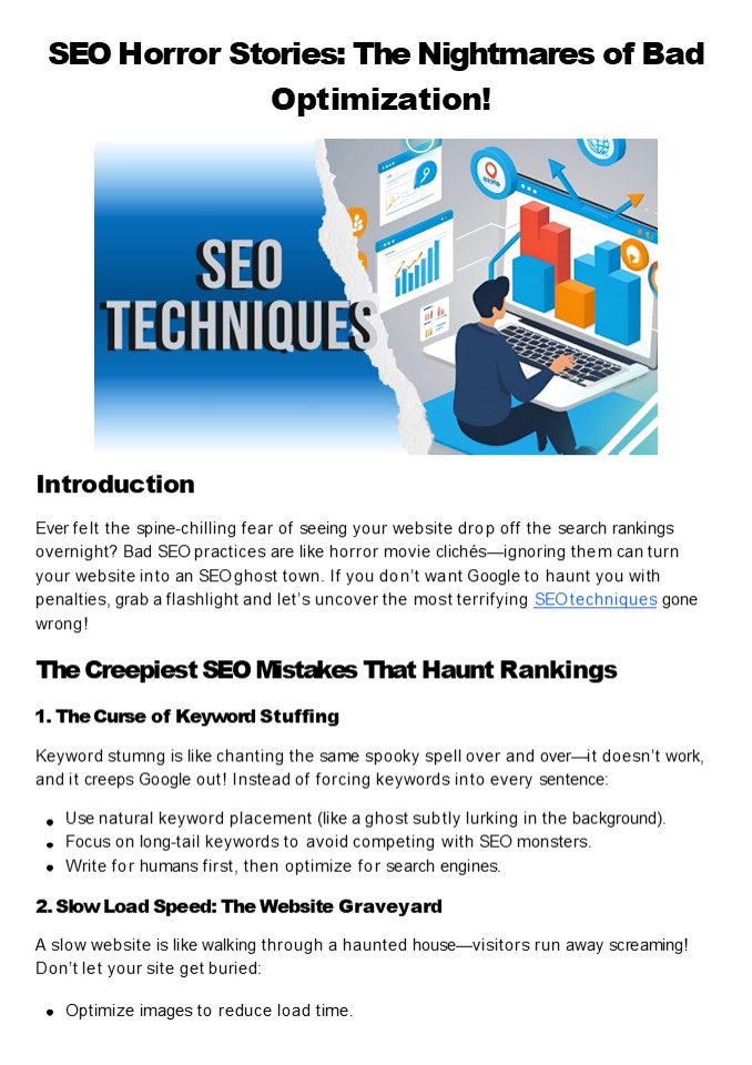 SEO Horror Stories: The Nightmares of Bad Optimization!
