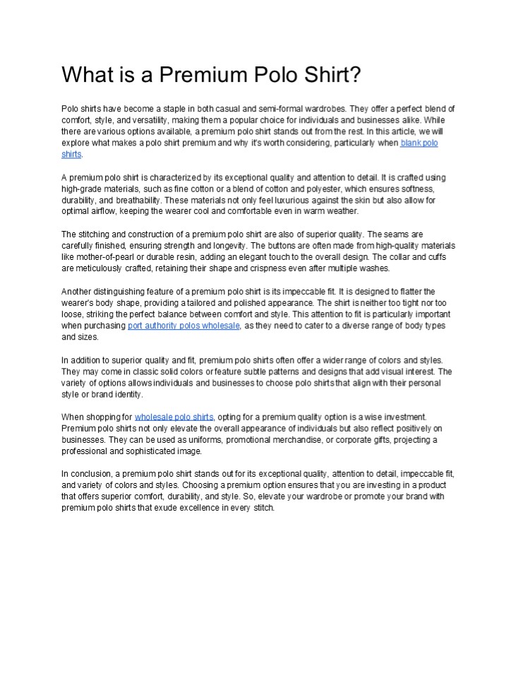 What is a premium polo