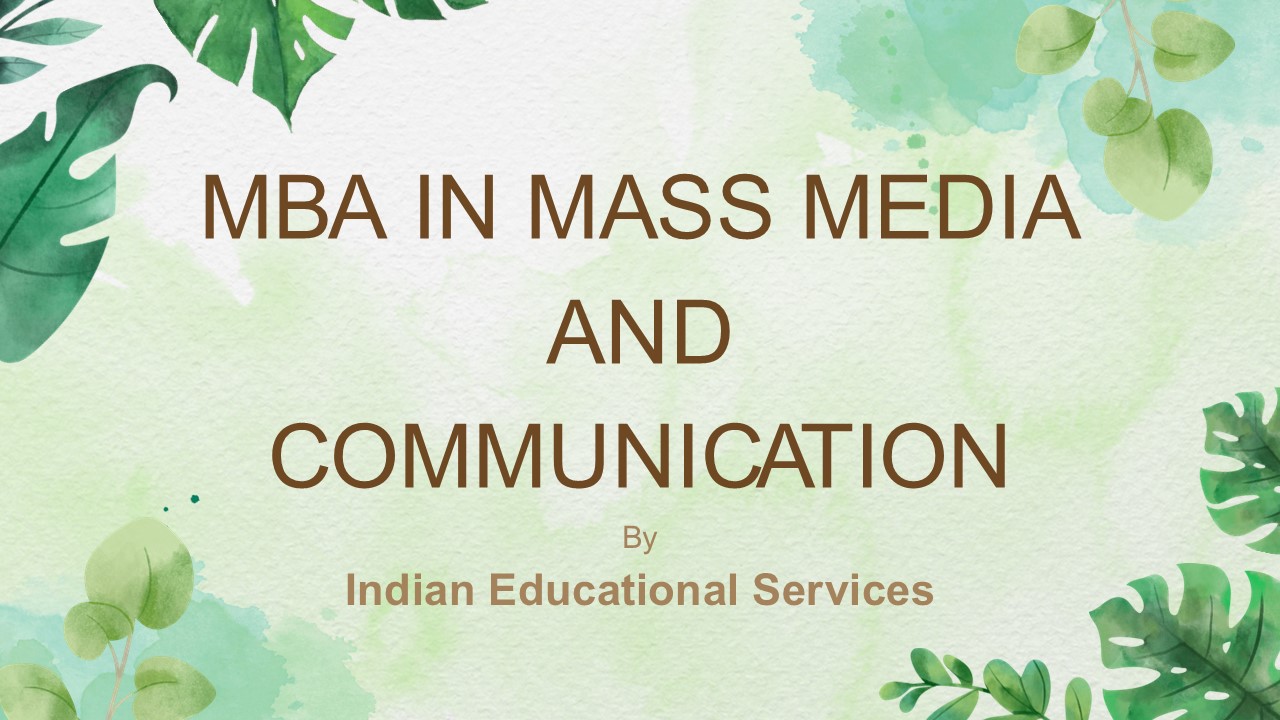 MBA in Mass Media and Communication