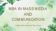 MBA in Mass Media and Communication