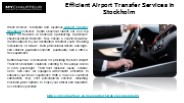 Efficient Airport Transfer Services in Stockholm