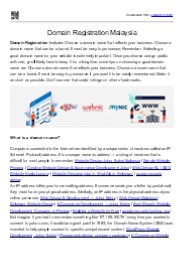 Domain Registration Malaysia