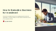 How to Evaluate a Business for Investment