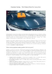 Graphene Coating – The Ultimate Gloss For Luxury Cars