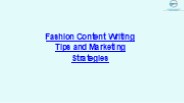 Fashion Content Writing Tips