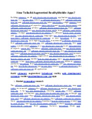 How To Build Augmented Reality Mobile Apps