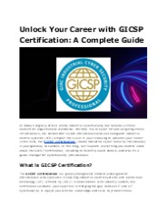 Unlock Cybersecurity Expertise with GICSP Certification