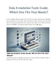 Data Annotation Tools Guide: Which One Fits Your Needs?