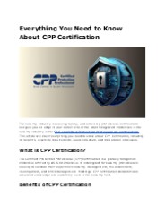 Everything You Need to Know About CPP Certification