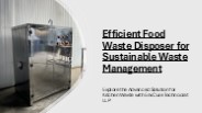 Efficient Food Waste Disposer for Sustainable Waste Management​