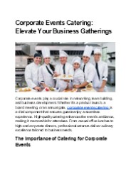 Corporate Event Catering