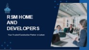 RSM Home and Developers – Construction Services in Lahore