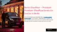 Berlin Chauffeur – Premium Chauffeur Service in Berlin