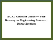 ECAT Engineering Test Book – Dogar Brothers