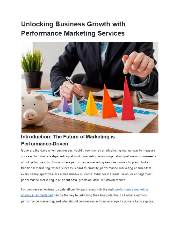 Boost Your Business Growth with Performance Marketing Services