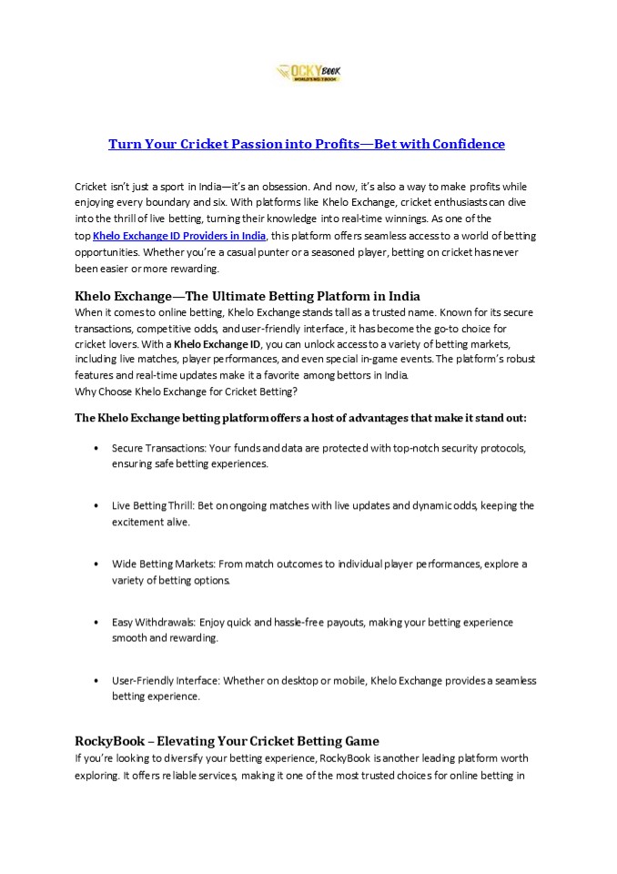 Turn Your Cricket Passion into Profits—Bet with Confidence