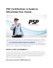 PSP Certification: A Guide to Advancing Your Career