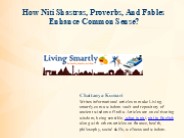 How Niti Shastras, Proverbs, And Fables Enhance Common Sense?
