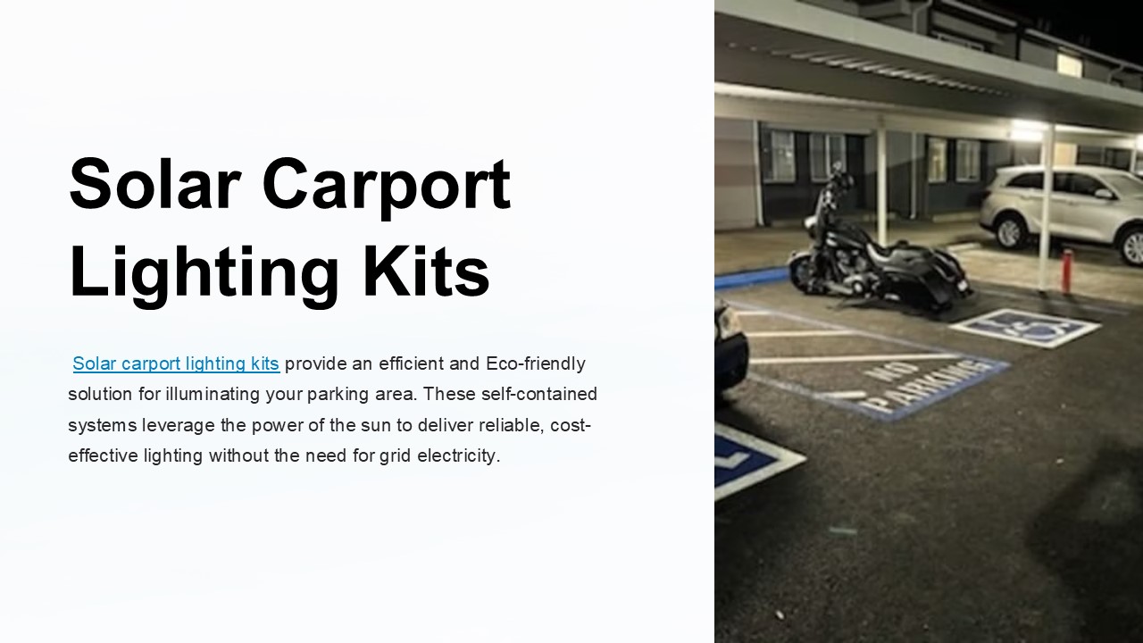 Solar Carport Lighting Kit