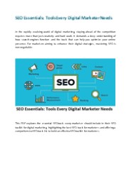 SEO Essentials: Tools Every Digital Marketer Needs