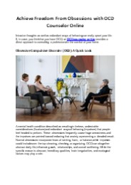 Achieve Freedom From Obsessions with OCD Counselor Online