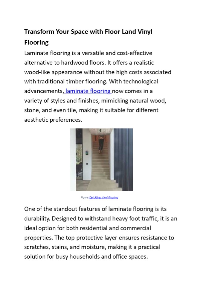 Transform Your Space with Floor Land Vinyl Flooring