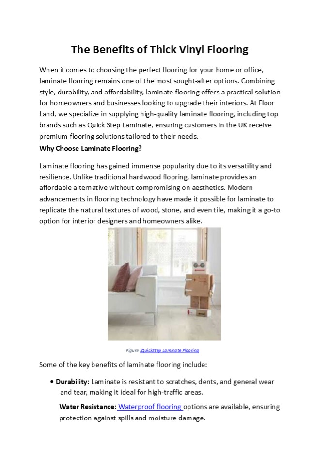 The Benefits of Thick Vinyl Flooring