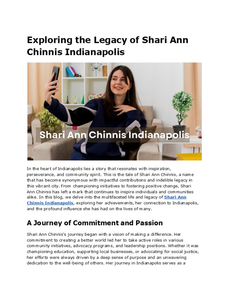 Shari Ann Chinnis: Impactful Leadership in Indianapolis