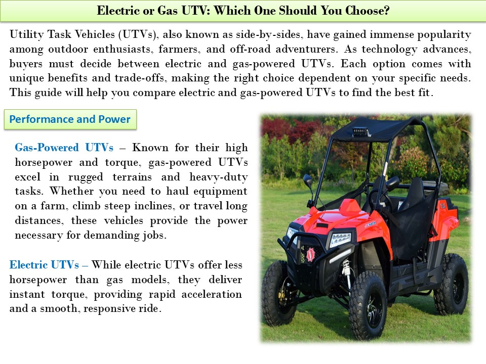 Electric or Gas UTV: Which One Should You Choose?