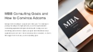 Crafting MBB Consulting Goals: Convincing Admissions Committees​