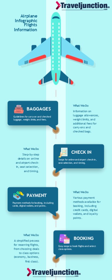 Airplane Flights Information Infographic by traveljunctionus.com