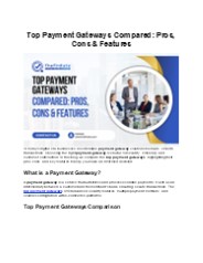Top Payment Gateways Compared: Pros, Cons & Features