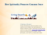 How Spirituality Promotes Common Sense