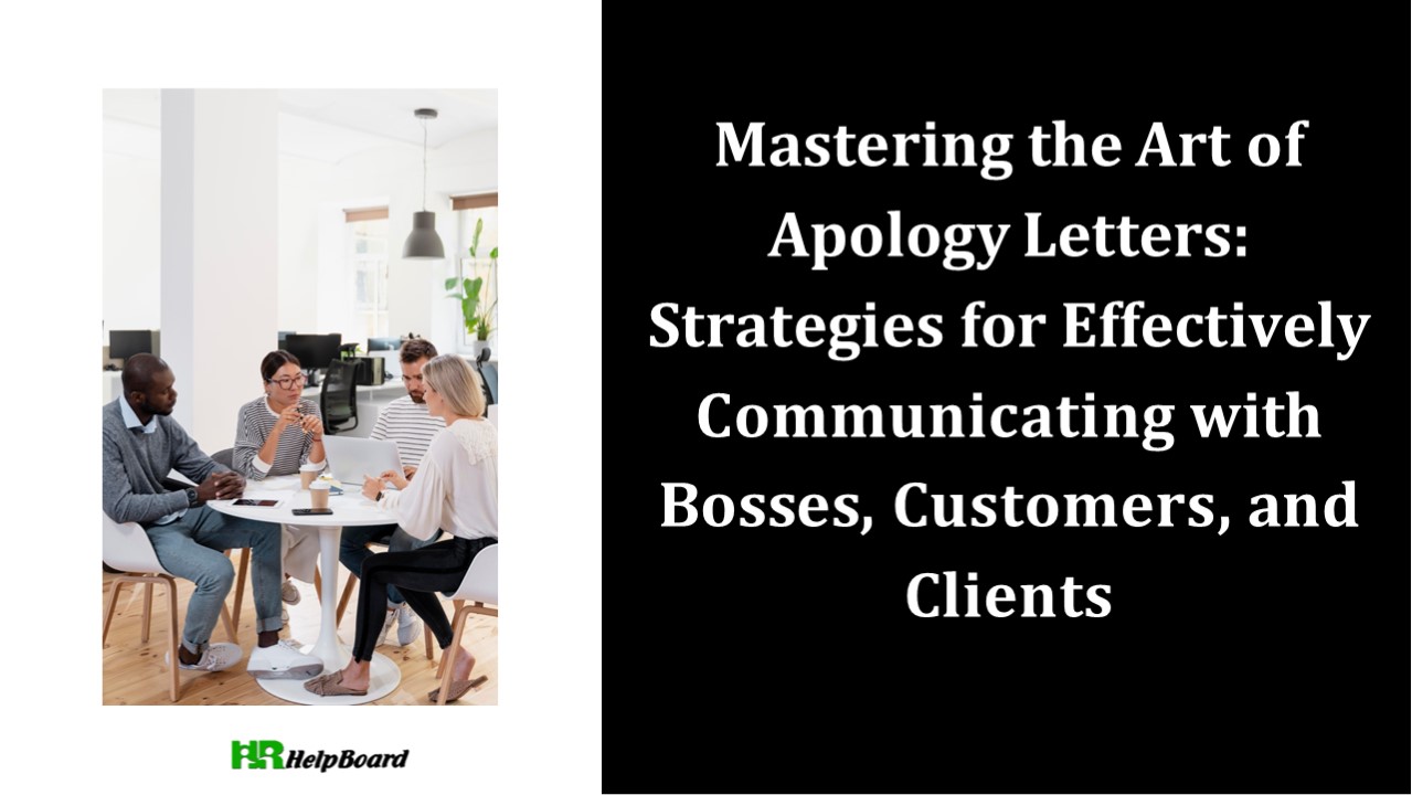 Apology Letter Format and its Template