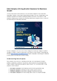 Data Analytics: Driving Smarter Decisions for Business Growth