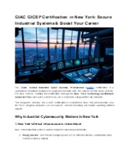GIAC GICSP Certification in New York