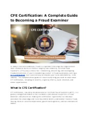 Master CFE Certification: Your Path to Fraud Prevention