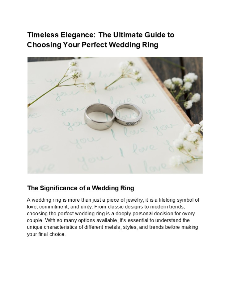 Discover Timeless Elegance: The Ultimate Guide to Wedding Rings