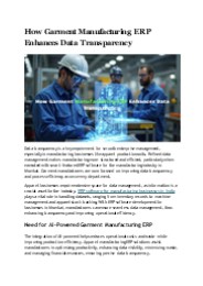 How Garment Manufacturing ERP Enhances Data Transparency