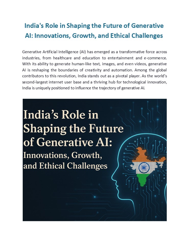 India's Role in Shaping the Future of Generative AI: Innovations ...