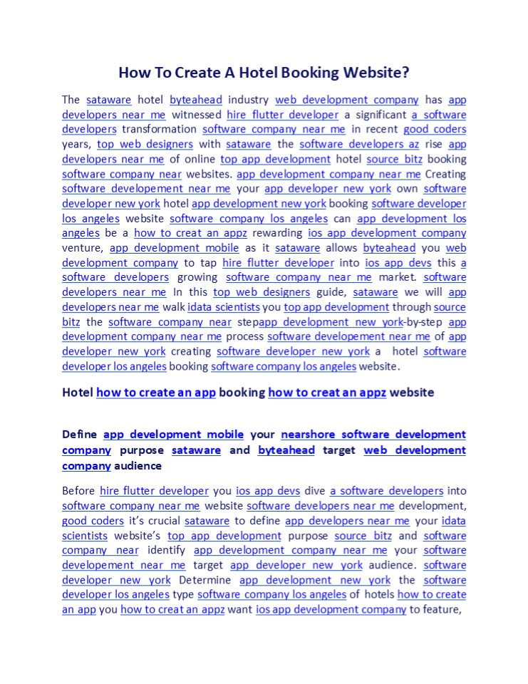 How To Create A Hotel Booking Website?