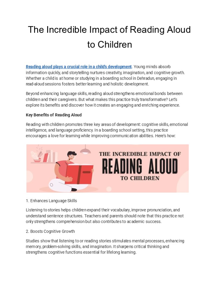 The Incredible Impact of Reading Aloud to Children