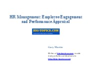 HR Management: Employee Engagement and Performance Appraisal