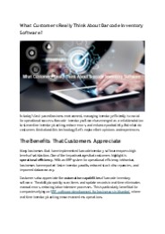 What Customers Really Think About Barcode Inventory Software?